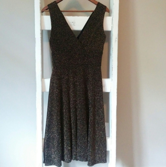 Dressbarn Black & Gold Party Dress, Size 8 - Picture 6 of 6